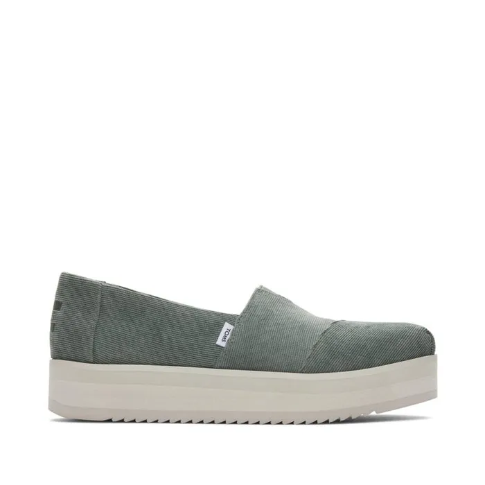 Toms Alpargatas Alpargata Midform Espadrille Green Corduroy 8211 Women
