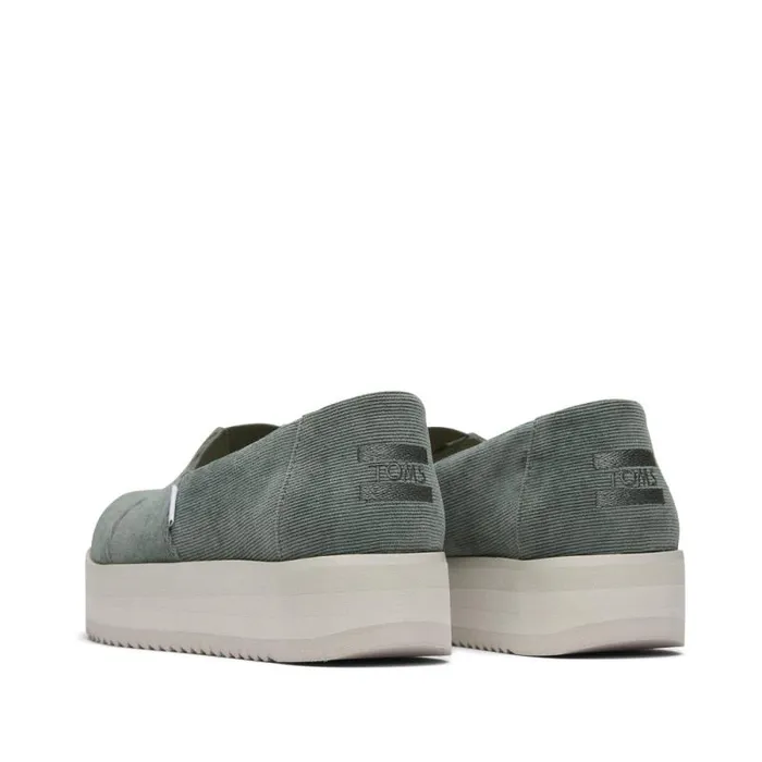 Toms Alpargatas Alpargata Midform Espadrille Green Corduroy 8211 Women
