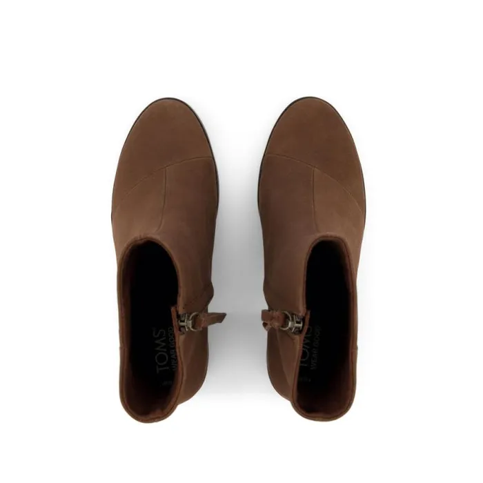 Toms Boots and Booties Evelyn Heeled Boot Oak Brown Leather 8211 Women