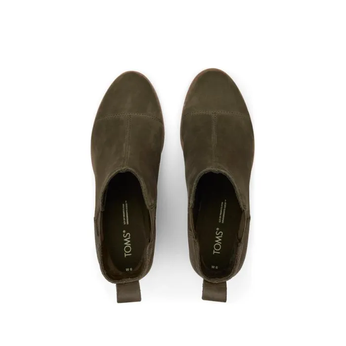 Toms Boots and Booties Everly Heeled Boot Olive Nubuck 8211 Women