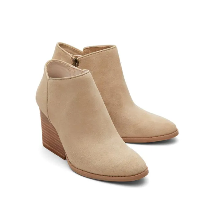 Toms Boots and Booties Hadley Heeled Boot Oatmeal Suede 8211 Women Toms Boots and Booties Hadley Heeled Boot Oatmeal Suede 8211 Women