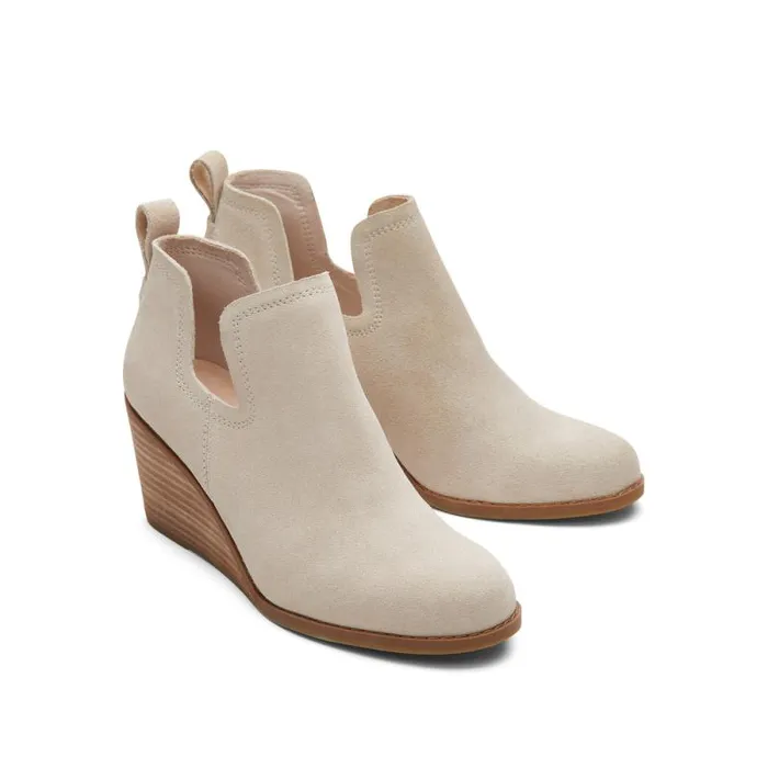 Toms Boots and Booties Kallie Wedge Bootie Beige 8211 Women Toms Boots and Booties Kallie Wedge Bootie Beige 8211 Women