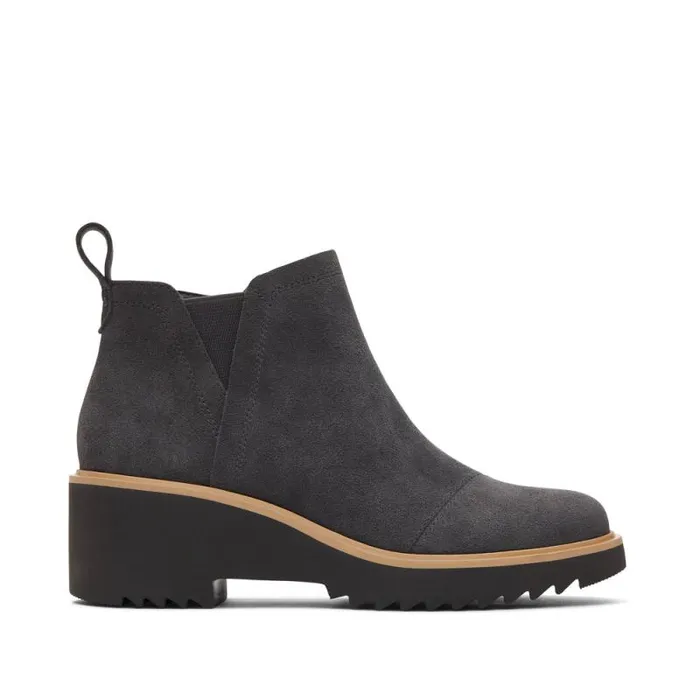 Toms Boots and Booties Maude Wedge Boot Forged Iron Suede 8211 Women