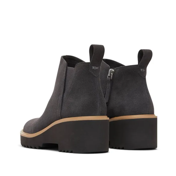 Toms Boots and Booties Maude Wedge Boot Forged Iron Suede 8211 Women