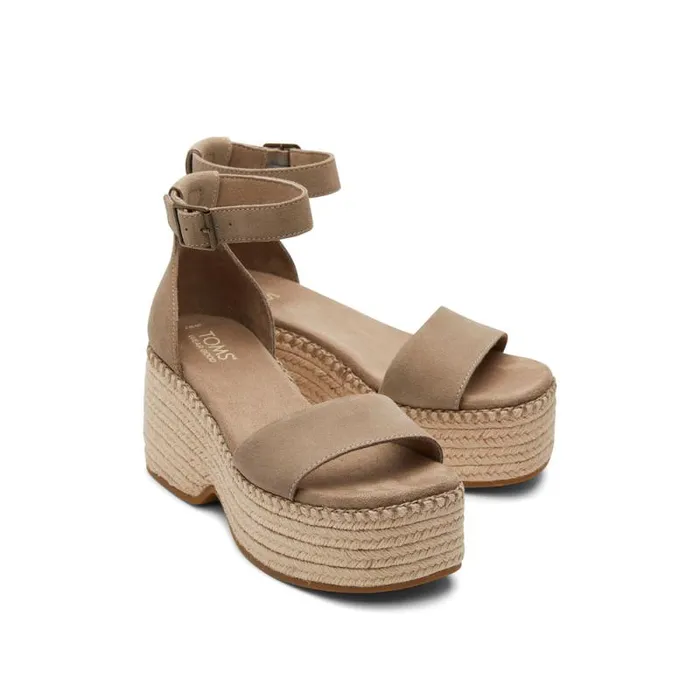 Toms Espadrilles Laila Platform Espadrille Sandal Suede Dune 8211 Women Toms Espadrilles Laila Platform Espadrille Sandal Suede Dune 8211 Women