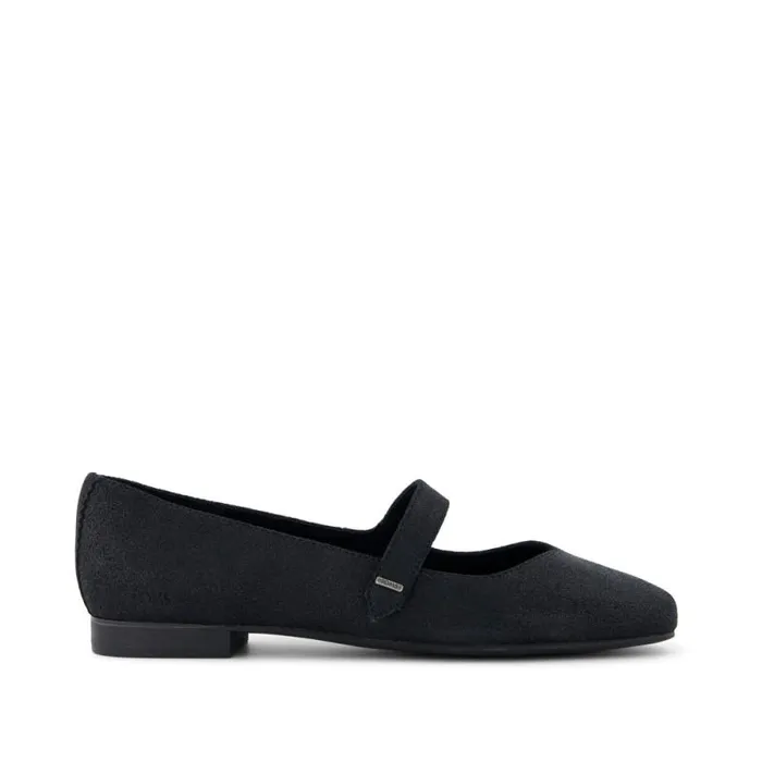 Toms Flats and Loafers Bianca Flat Black Metallic Suede 8211 Women