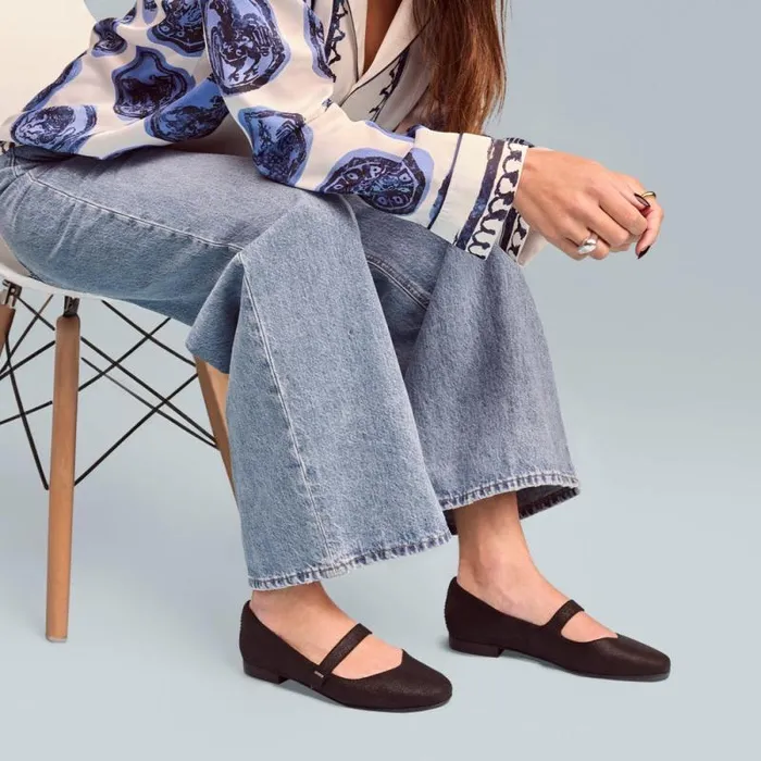Toms Flats and Loafers Bianca Flat Black Metallic Suede 8211 Women Toms Flats and Loafers Bianca Flat Black Metallic Suede 8211 Women
