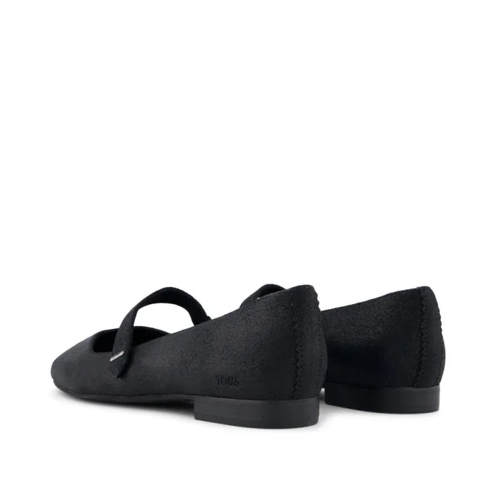 Toms Flats and Loafers Bianca Flat Black Metallic Suede 8211 Women Toms Flats and Loafers Bianca Flat Black Metallic Suede 8211 Women