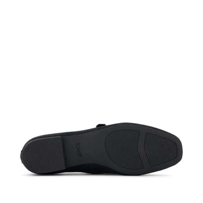Toms Flats and Loafers Bianca Flat Black Metallic Suede 8211 Women Toms Flats and Loafers Bianca Flat Black Metallic Suede 8211 Women