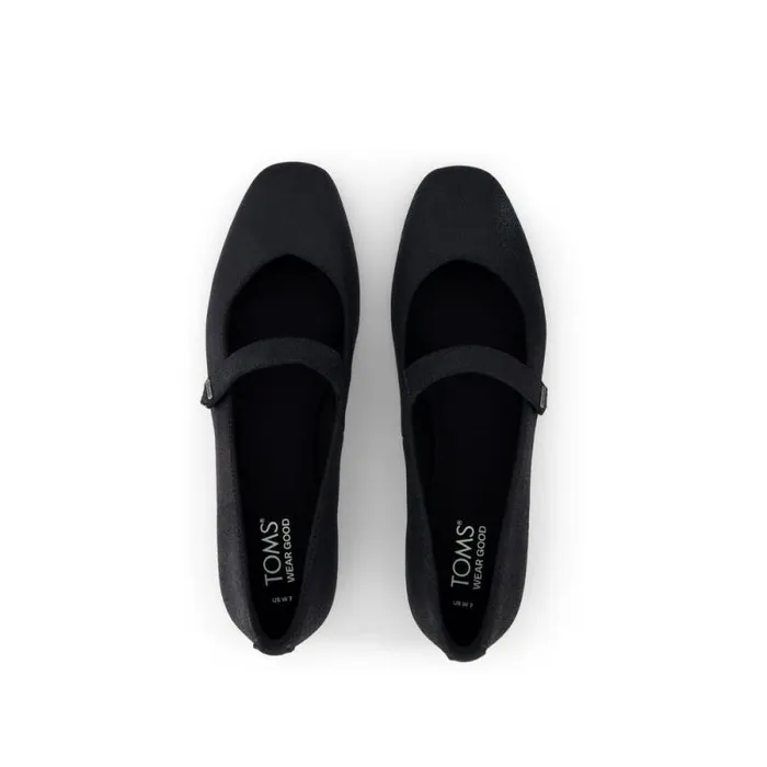 Toms Flats and Loafers Bianca Flat Black Metallic Suede 8211 Women Toms Flats and Loafers Bianca Flat Black Metallic Suede 8211 Women