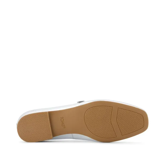 Toms Flats and Loafers Bianca Flat Silver Metallic Leather 8211 Women
