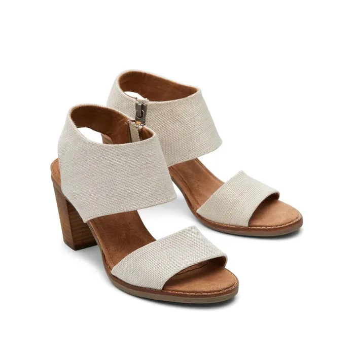 Toms Heels and Wedges Majorca Cutout Heeled Sandal Natural 8211 Women