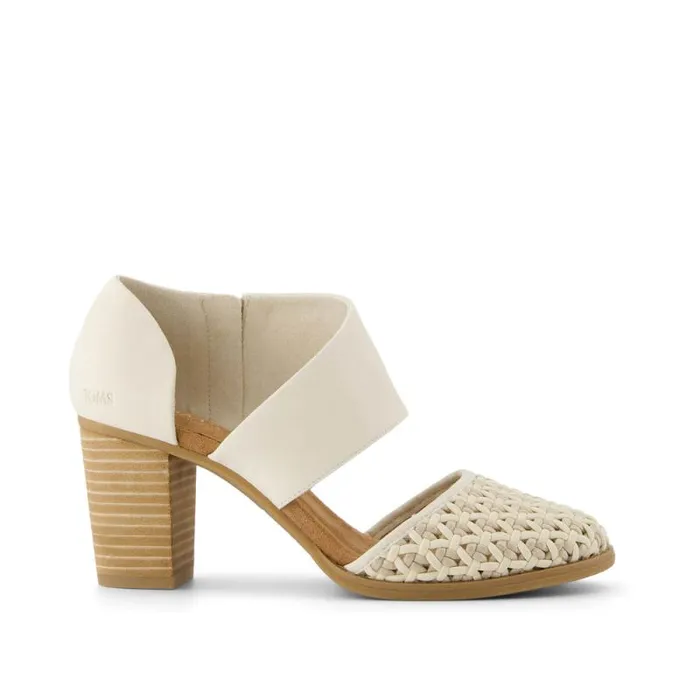 Toms Heels and Wedges Milan Closed Toe Heel Natural Geo Basket Pu Leather 8211 Women