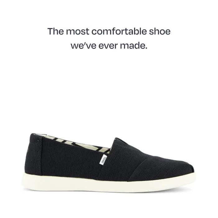 Toms Slip Ons Alpargata Plus Black Heritage Canvas 8211 Women