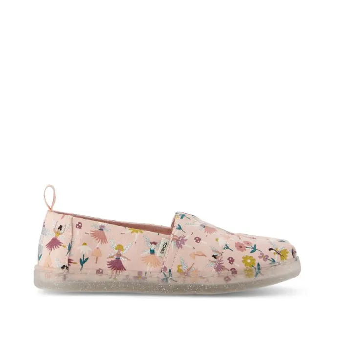 Toms TOMS Classics Alpargata Kids Shoe Pink Glitter Fairy Garden 8211 WomenKids Toms TOMS Classics Alpargata Kids Shoe Pink Glitter Fairy Garden 8211 WomenKids