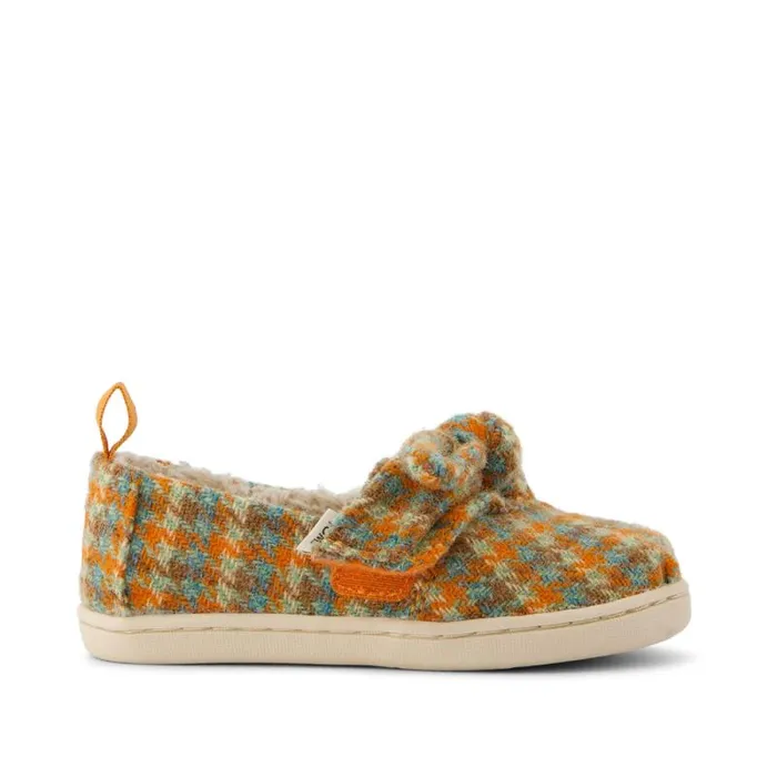 Toms TOMS Classics Alpargata Toddler Shoe Multi Cozy Houndstooth With Bow 8211 KidsWomen