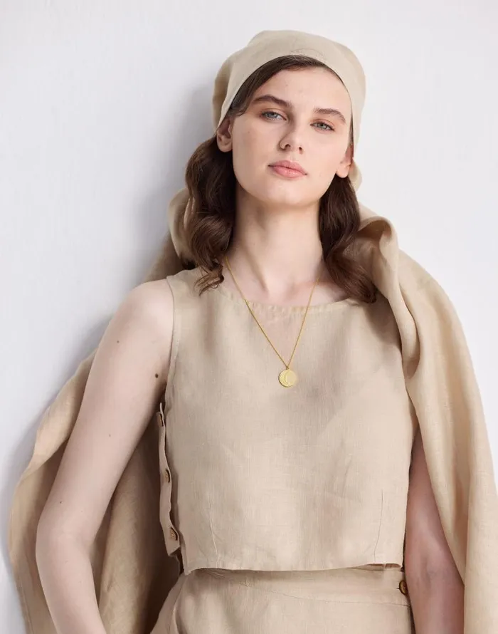 Tops and Shirts Women Madewell Reistor Boxy 100 Hemp Crop Top In Neutral Beige Beige