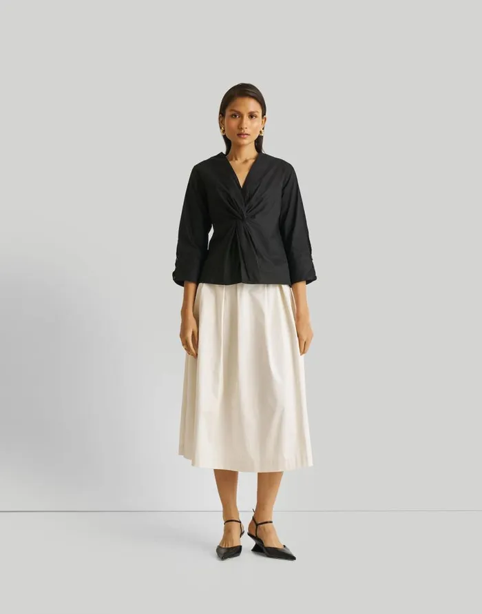 Tops and Shirts Women Madewell Reistor Front Twist Top Black