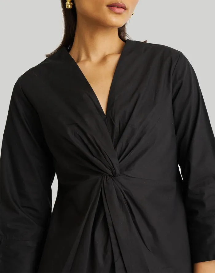 Tops and Shirts Women Madewell Reistor Front Twist Top Black