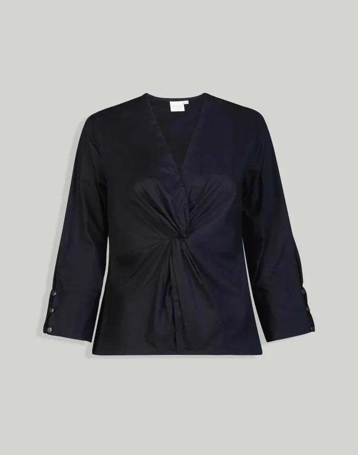 Tops and Shirts Women Madewell Reistor Front Twist Top Black
