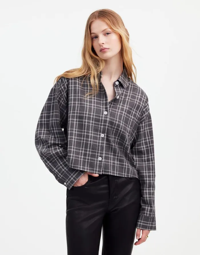 Tops and Shirts Women Madewell StraightHem Shirt Hthr Medium Grey