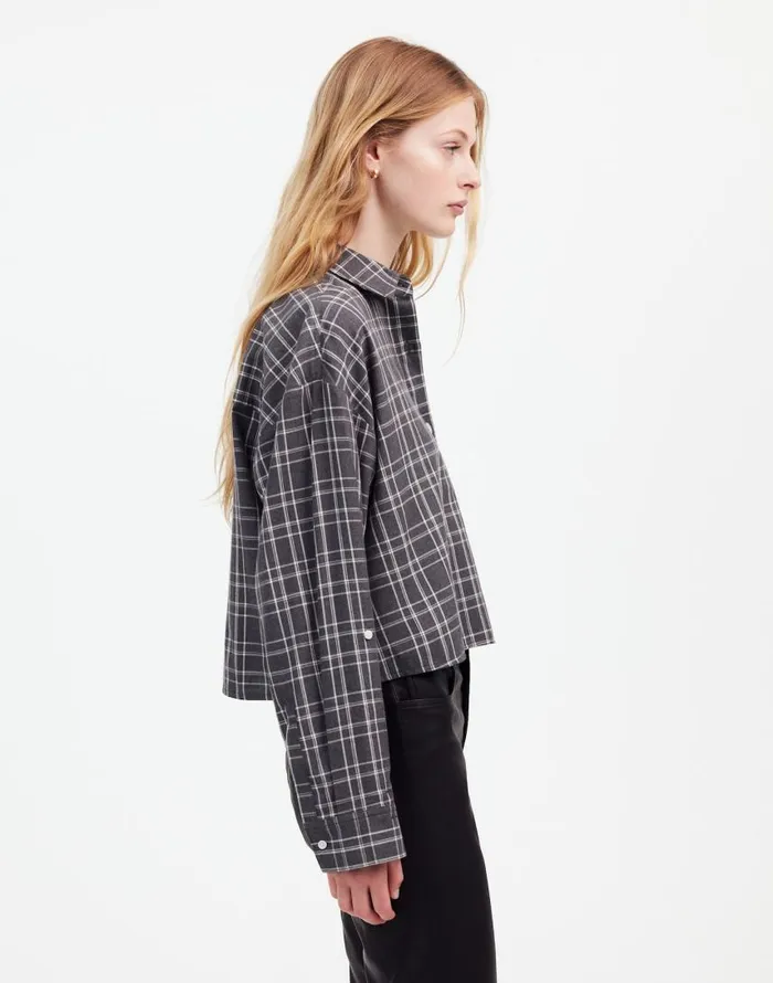 Tops and Shirts Women Madewell StraightHem Shirt Hthr Medium Grey