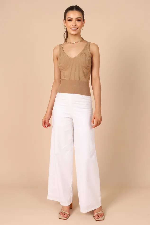 Tops Gemma V Neck Tank Top Camel Petal and Pup Women