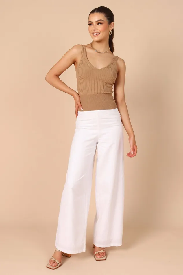 Tops Gemma V Neck Tank Top Camel Petal and Pup Women