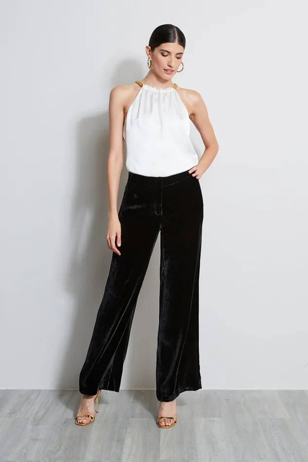 Tops Women Elie Tahari Silk Satin Chain Halter Shirt FRESH PEARL