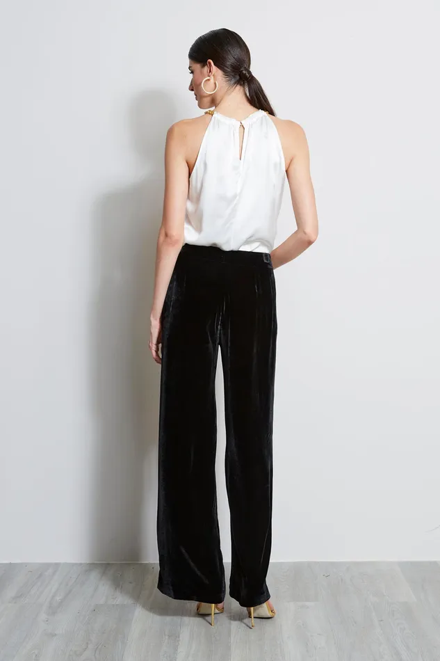 Tops Women Elie Tahari Silk Satin Chain Halter Shirt FRESH PEARL