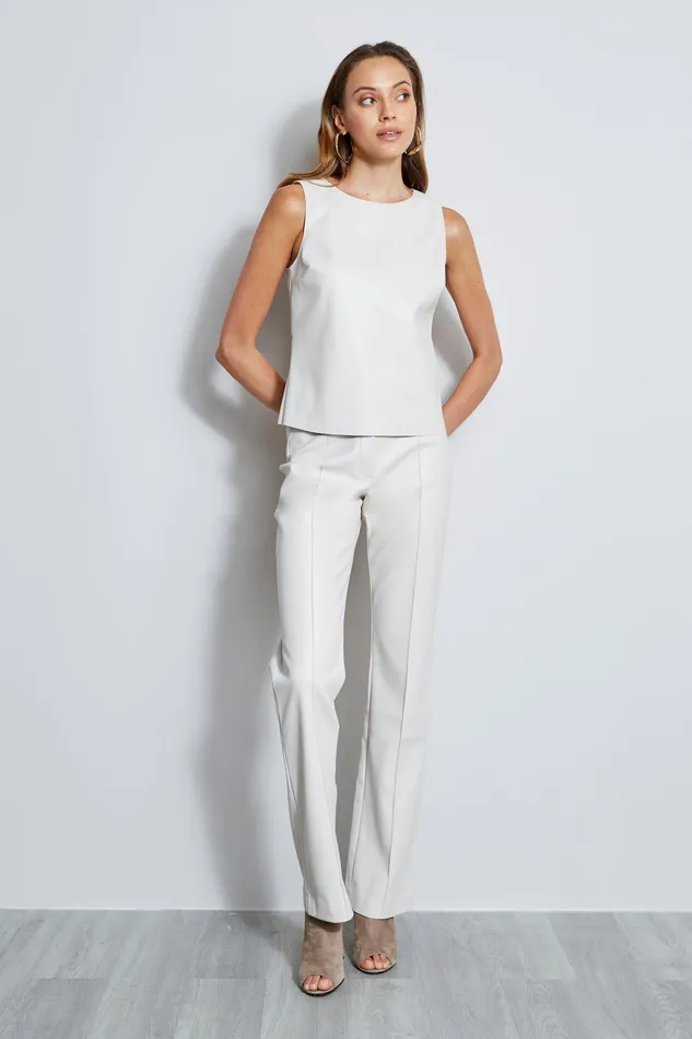 Tops Women Elie Tahari Vegan Leather Shell PALOMINO