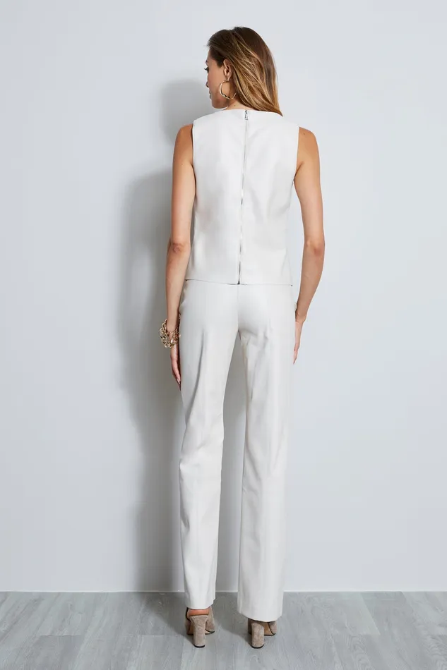 Tops Women Elie Tahari Vegan Leather Shell PALOMINO