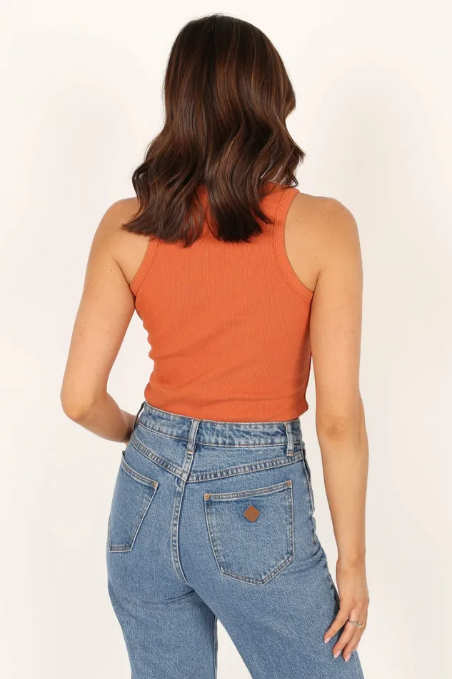 Tops Women Petal and Pup Ari Ribbed Tank Top Burnt Orange