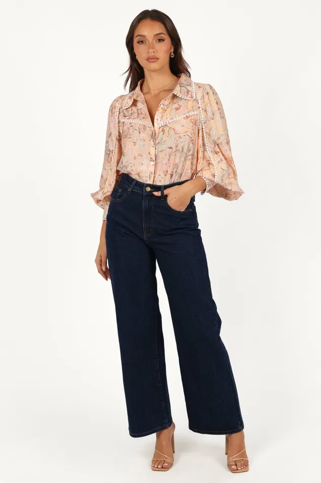 Tops Women Petal and Pup Floria Top Beige Floral