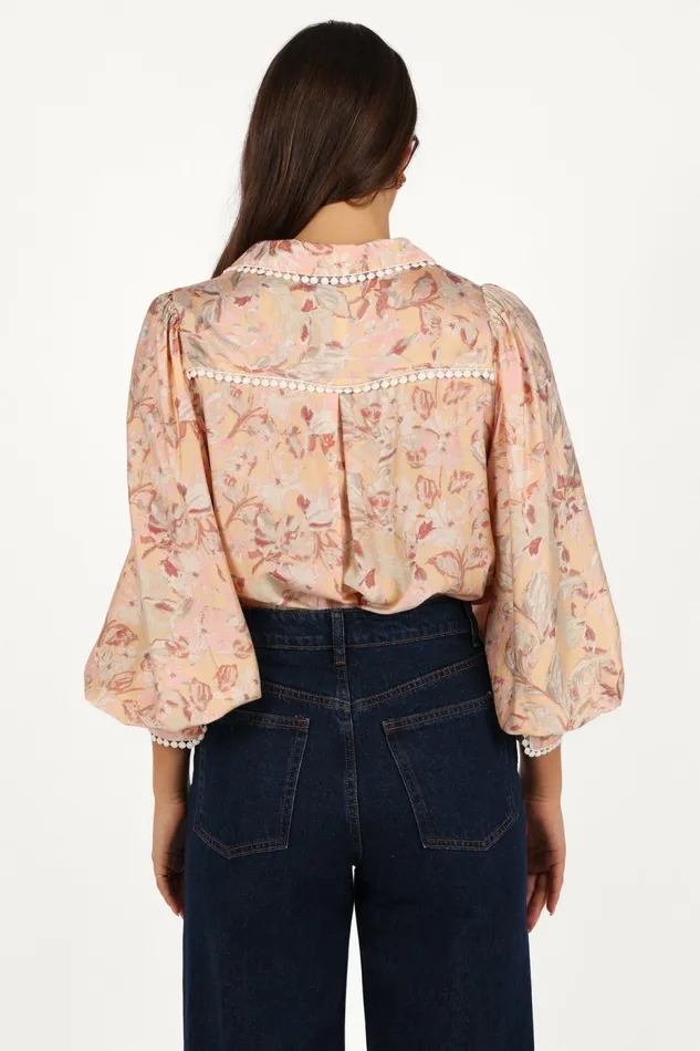 Tops Women Petal and Pup Floria Top Beige Floral