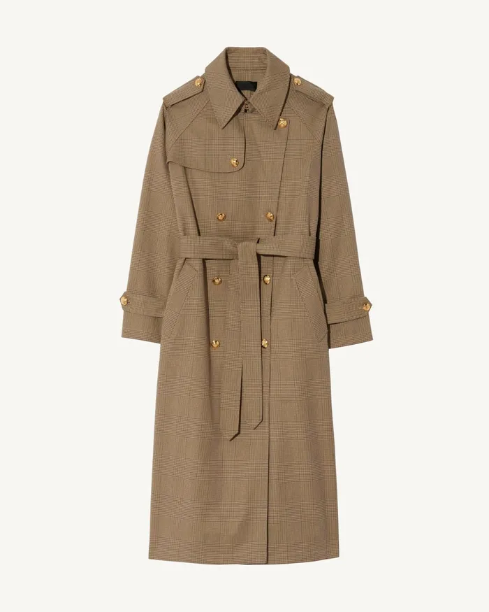 TOUSSAINT TRENCH COAT Beige Check Women Nili Lotan Coats and Outerwear