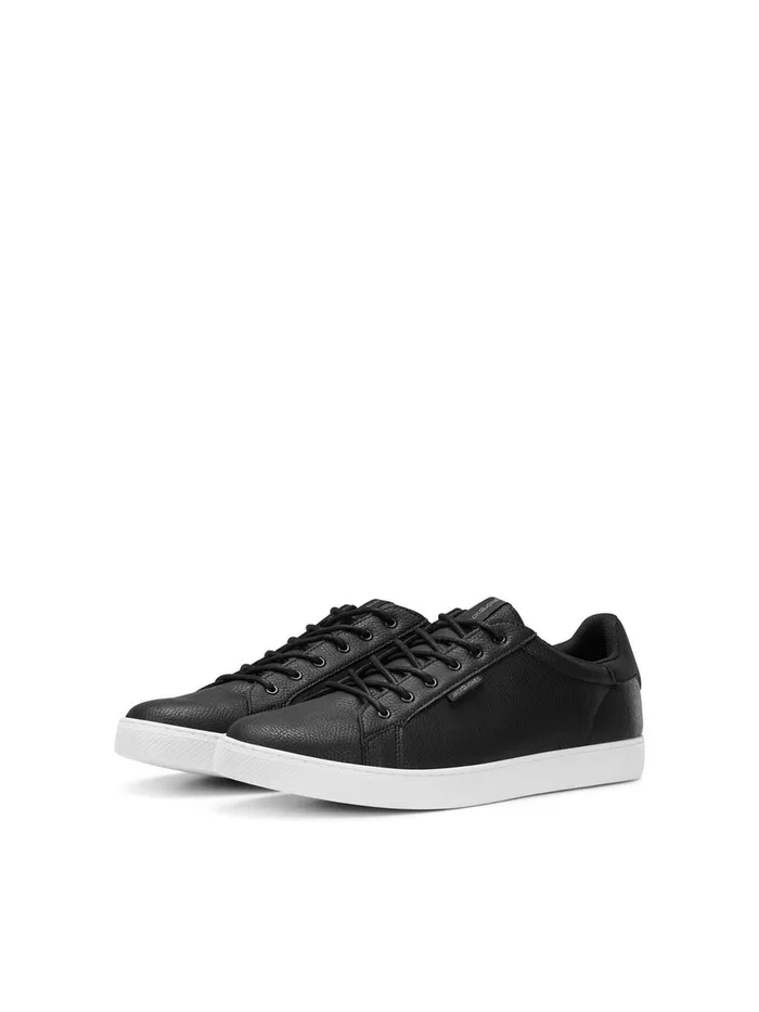 Trainers JACK and JONES Mens FAUX LEATHER SNEAKERS Black Anthracite Gift for Friend