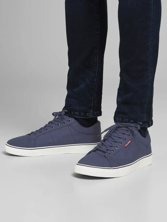 Trainers JACK and JONES Mens LOGO CANVAS SNEAKERS Blue Navy Blazer Near Me