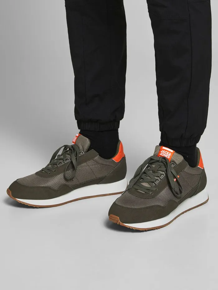 Trainers JACK and JONES Mens MESH FAUX SUEDE SNEAKERS Green Olive Night Casaul Trainers JACK and JONES Mens MESH FAUX SUEDE SNEAKERS Green Olive Night Casaul