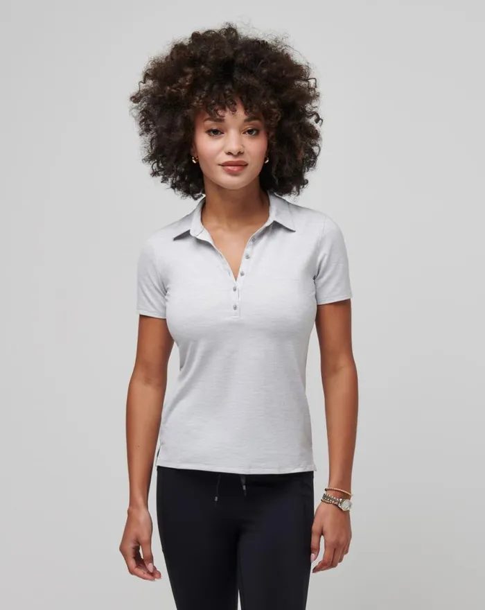 TravisMathew FEATHERWEIGHT ACTIVE POLO Heather Light Grey Women Polos