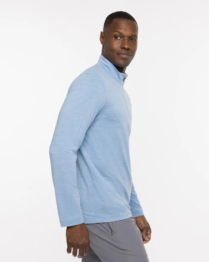 TravisMathew HAVASU 20 QUARTER ZIP Heather Blue Men Quarter Zips