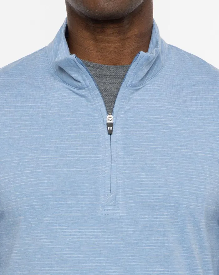 TravisMathew HAVASU 20 QUARTER ZIP Heather Blue Men Quarter Zips