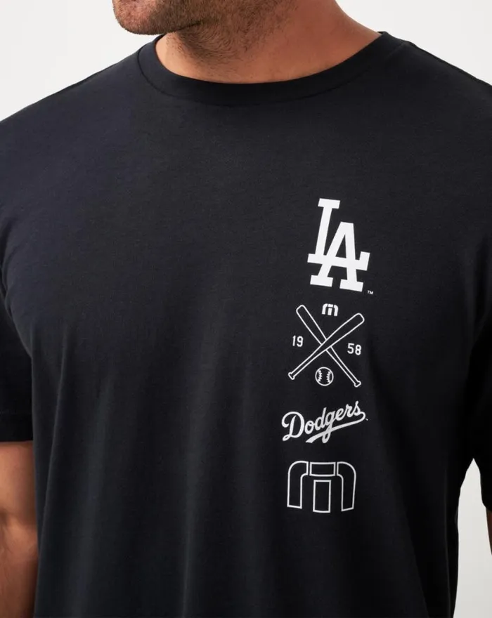 TravisMathew LOS ANGELES DODGERS SUNSET SLAM TEE Black Men Tees TravisMathew LOS ANGELES DODGERS SUNSET SLAM TEE Black Men Tees