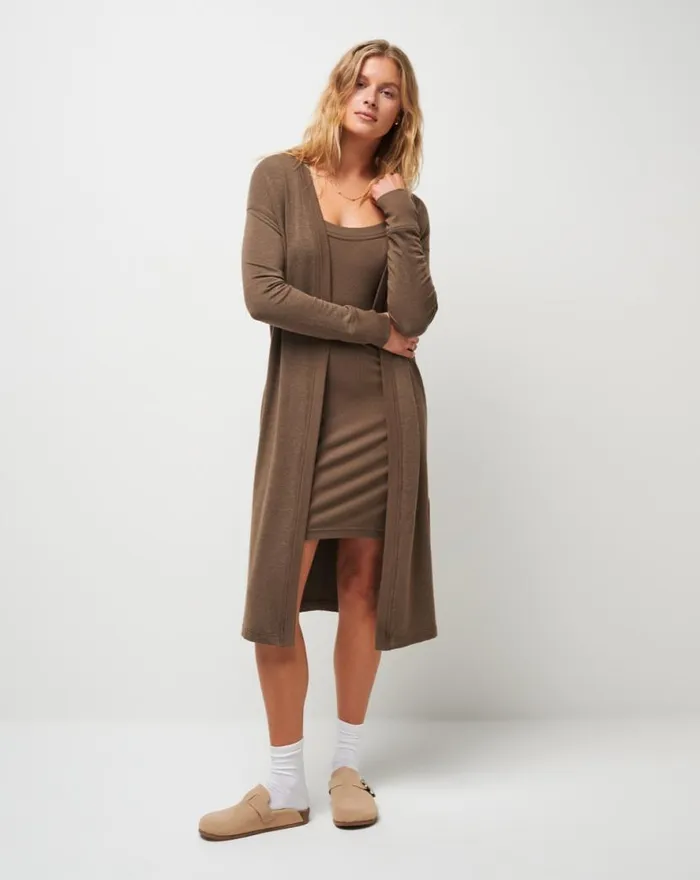 TravisMathew RESORT USE CLOUD DUSTER Heather Cocoa Brown Women Jackets TravisMathew RESORT USE CLOUD DUSTER Heather Cocoa Brown Women Jackets