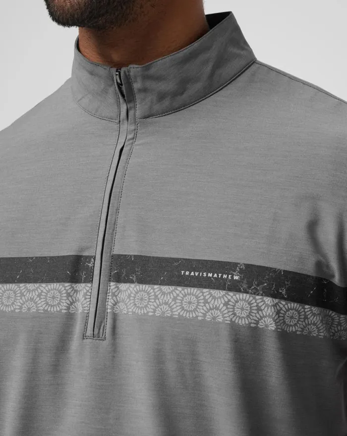 TravisMathew SIT AND SIP QUARTER ZIP Heather Medium Grey Men Quarter Zips