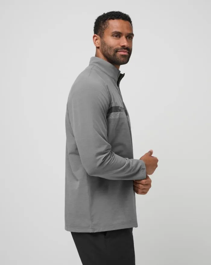 TravisMathew SIT AND SIP QUARTER ZIP Heather Medium Grey Men Quarter Zips