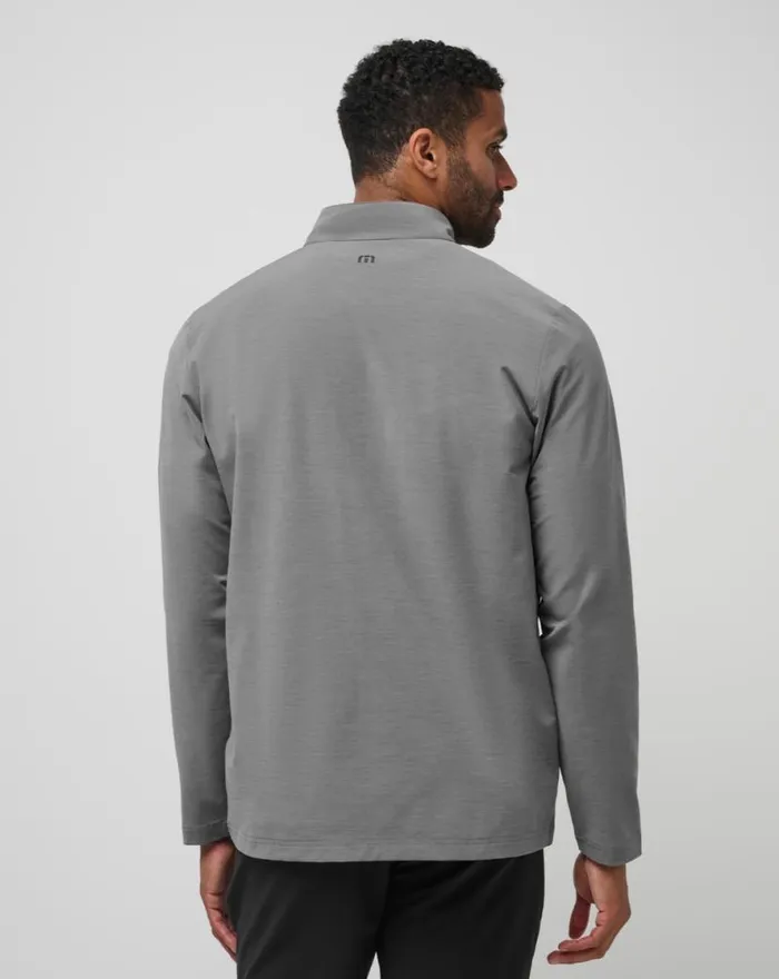 TravisMathew SIT AND SIP QUARTER ZIP Heather Medium Grey Men Quarter Zips