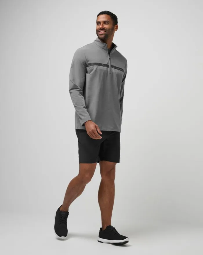 TravisMathew SIT AND SIP QUARTER ZIP Heather Medium Grey Men Quarter Zips