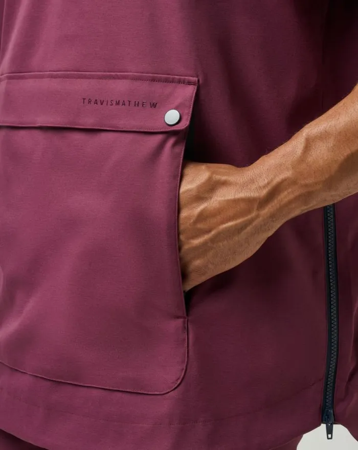 TravisMathew SPORT MODE HOODIE Mauve Wine Men Hoodies and Sweatshirts