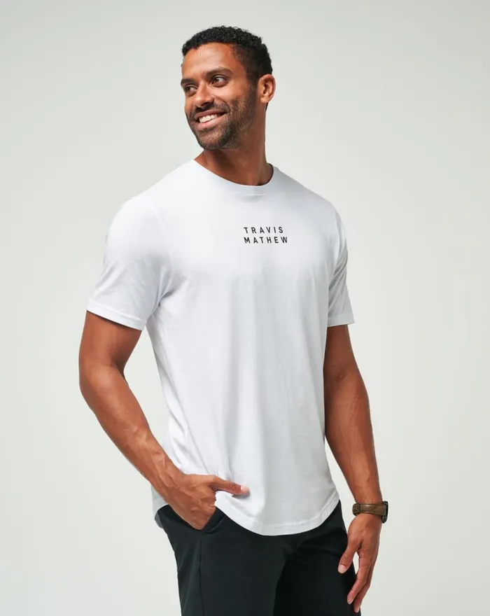 TravisMathew TM SCOOP TEE White Men Tees TravisMathew TM SCOOP TEE White Men Tees